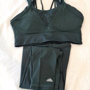 Adidas Aeroready Dark Green Workout Set